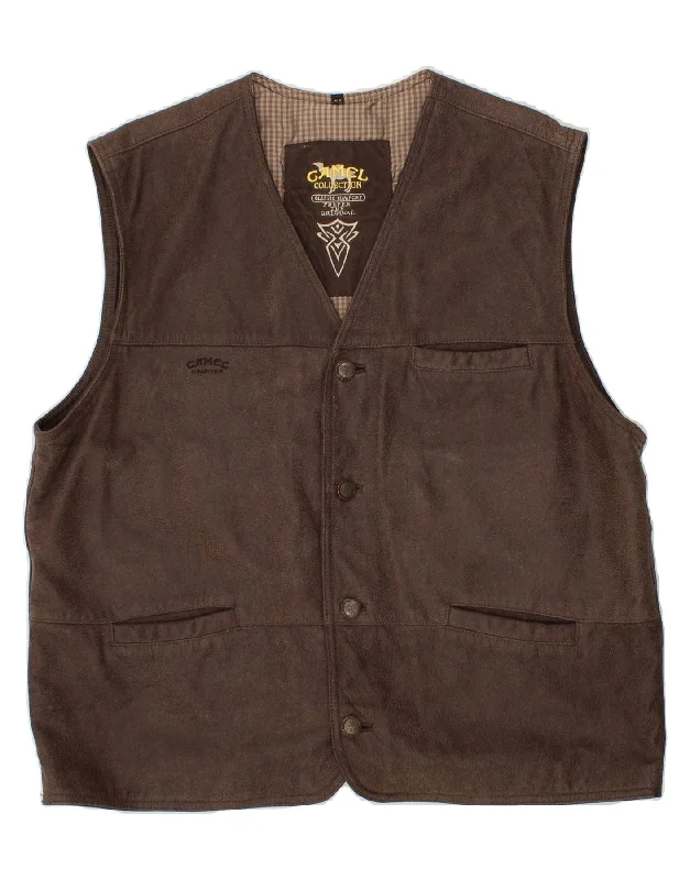Men's Coats for Big and TallCAMEL ACTIVE Mens Slim Leather Gilet IT 56 3XL Brown Leather Men's Coats for Big and TallCAMEL ACTIVE Mens Slim Leather Gilet IT 56 3XL Brown Leather