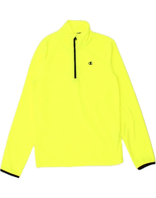 Men's Coats with HoodsCHAMPION Boys Zip Neck Fleece Jumper 13-14 Years XL Yellow Polyester Men's Coats with HoodsCHAMPION Boys Zip Neck Fleece Jumper 13-14 Years XL Yellow Polyester