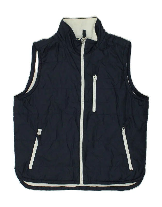 Durable Men's Car CoatsCHAMPION Mens Padded Gilet UK 38 Medium Navy Blue Polyamide