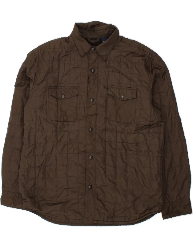 Men's Coats for RunningCHAPS Mens Tall Padded Jacket UK 42 XL Brown Polyester
