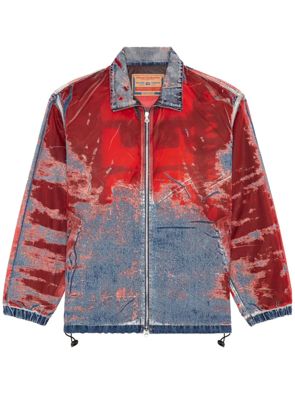 Men's Coats with Multi-Pocket DesignD-Krap Devoré-Denim Jacket
