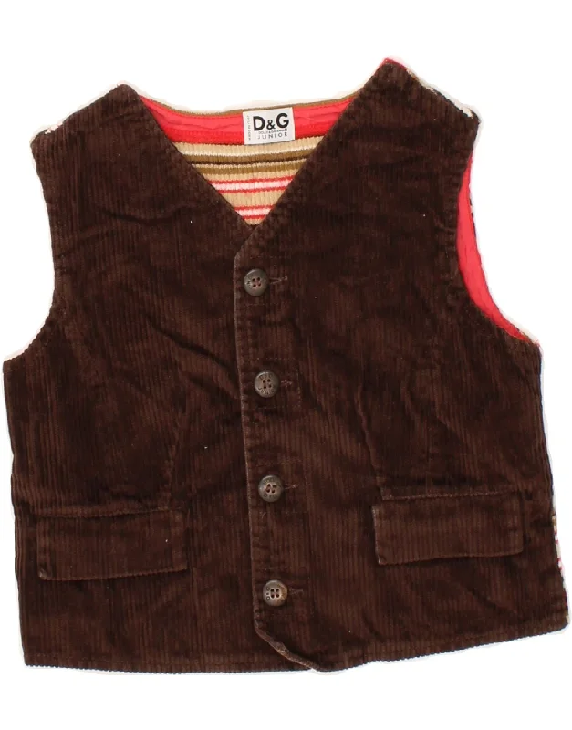 Men's Coats for Mild WeatherDOLCE & GABBANA Boys Corduroy Gilet 7-8 Years Brown Striped Men's Coats for Mild WeatherDOLCE & GABBANA Boys Corduroy Gilet 7-8 Years Brown Striped