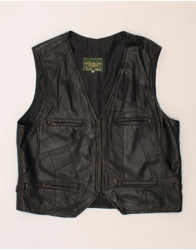 Men's Coats for SkiingECHTES LEDER Mens Leather Gilet UK 44 2XL Black Patchwork Leather Men's Coats for SkiingECHTES LEDER Mens Leather Gilet UK 44 2XL Black Patchwork Leather