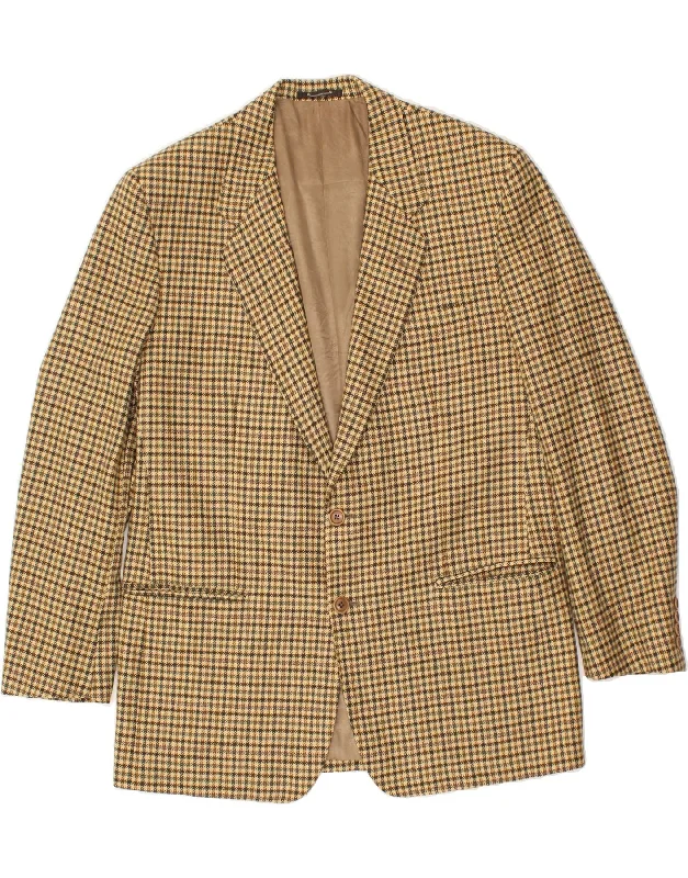 Elegant Men's Wool CoatsERMENEGILDO ZEGNA Mens 2 Button Blazer Jacket IT 54 2XL Beige Houndstooth Elegant Men's Wool CoatsERMENEGILDO ZEGNA Mens 2 Button Blazer Jacket IT 54 2XL Beige Houndstooth