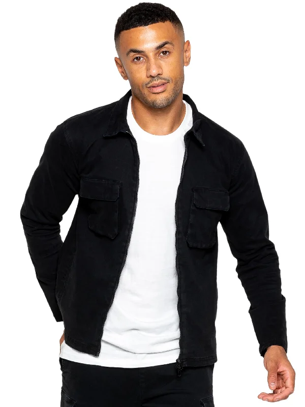 Versatile Men's Pea CoatsEnzo | Mens Cargo Overshirt Jacket