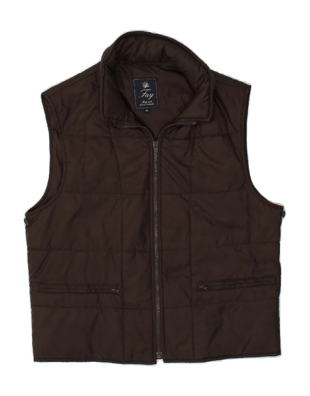 Men's Coats for Cold WeatherFAY Mens Hooded Padded Gilet IT 50 Large Brown Polyester Men's Coats for Cold WeatherFAY Mens Hooded Padded Gilet IT 50 Large Brown Polyester