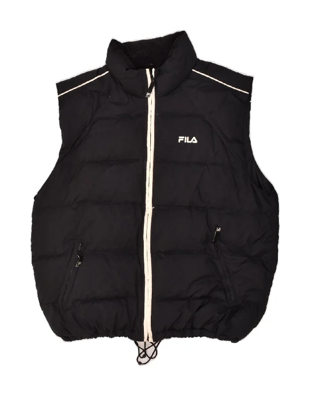 Men's Coats with Ripstop FabricFILA Mens Padded Gilet IT 56 3XL Black Nylon