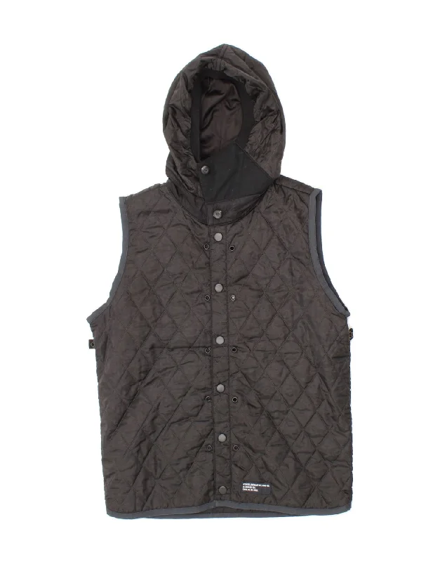 Men's Coats for Casual WearG-STAR Mens Hooded Quilted Gilet UK 38 Medium Black Polyester Men's Coats for Casual WearG-STAR Mens Hooded Quilted Gilet UK 38 Medium Black Polyester