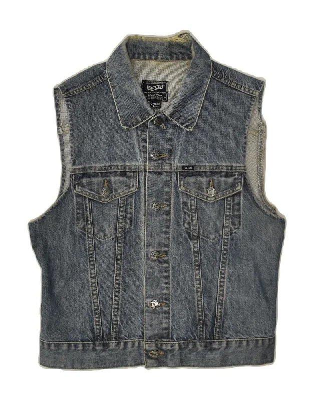 Affordable Men's Winter CoatsGAS Mens Denim Gilet UK 10 Small Blue Cotton