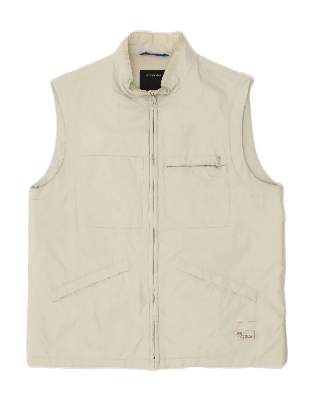 Unique Men's Flight JacketsGAS Mens Utility Gilet UK 36 Small Grey Polyamide