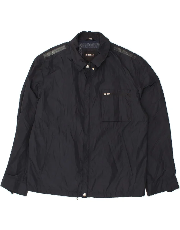 Best Men's Leather CoatsGEOX Mens Rain Jacket IT 54 2XL Navy Blue Polyester