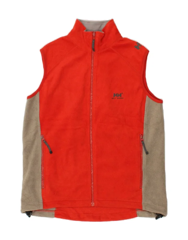 Men's Coats with ButtonsHELLY HANSEN Mens Fleece Gilet UK 38 Medium Red Colourblock Polyester
