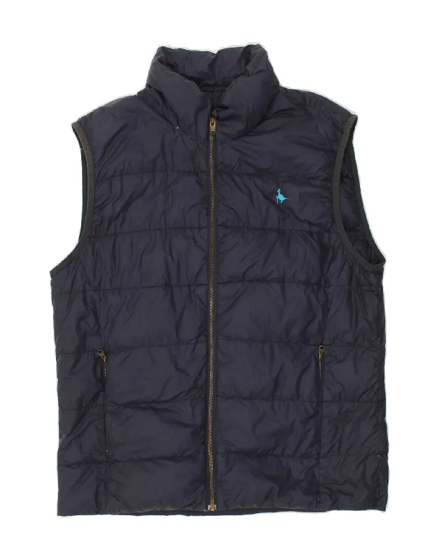 Men's Coats with Inner PocketsJACK WILLS Mens Padded Gilet UK 40 Large Navy Blue Nylon