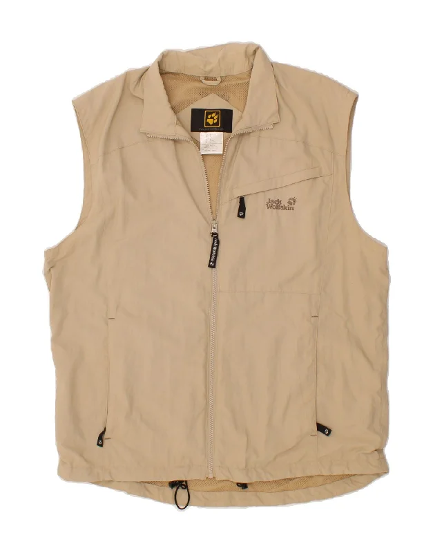 Men's Coats with VentilationJACK WOLFSKIN Mens Gilet UK 44/46 XL Beige Polyamide