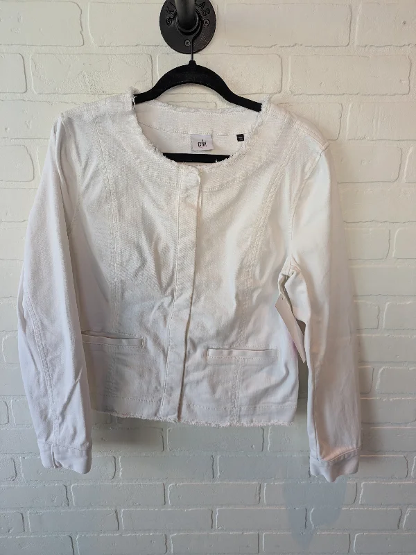 Men's Coats for HikingJacket Denim By Cabi In White Denim, Size: M
