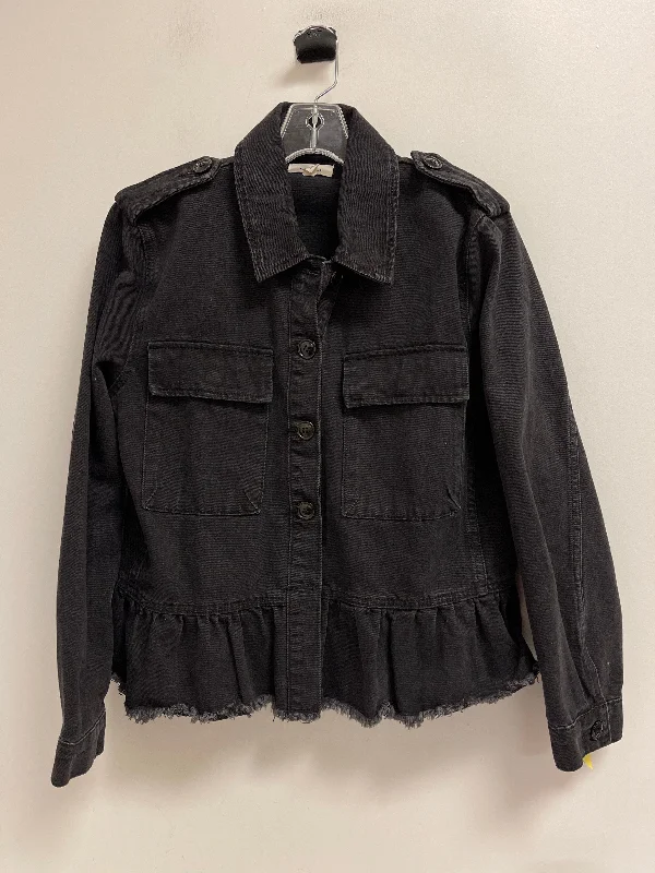 Men's Coats with Military InfluenceJacket Denim By Gilli In Black Denim, Size: M