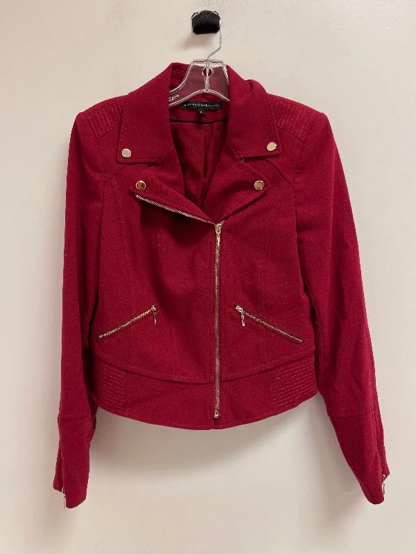 Men's Coats with Down InsulationJacket Moto By White House Black Market In Red, Size: M Men's Coats with Down InsulationJacket Moto By White House Black Market In Red, Size: M