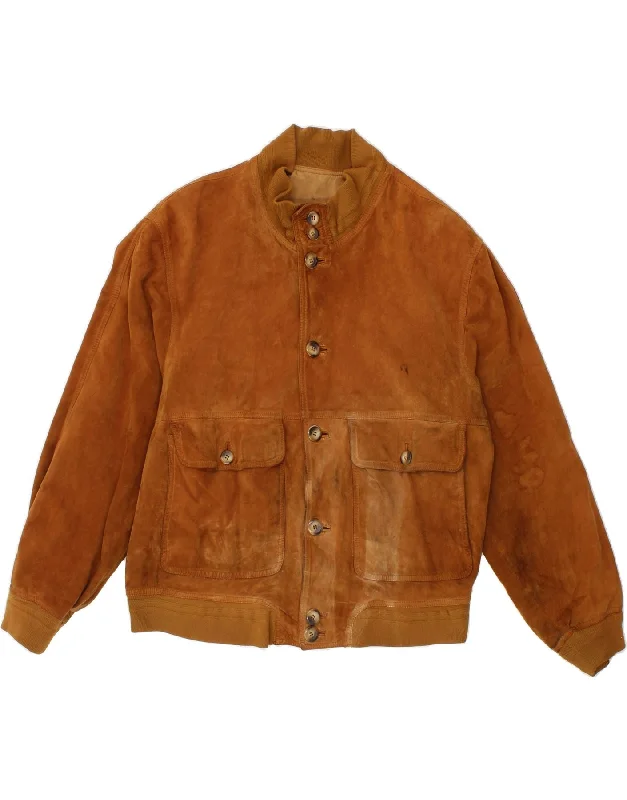 Men's Coats with Adjustable HemsJEAN GABRIEL Mens Suede Bomber Jacket UK 36 Small Brown Men's Coats with Adjustable HemsJEAN GABRIEL Mens Suede Bomber Jacket UK 36 Small Brown