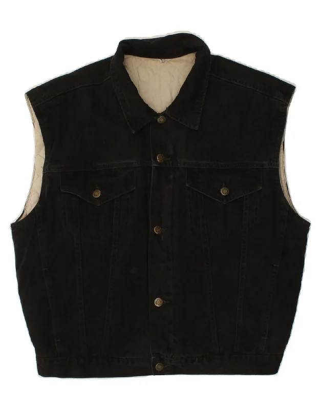 Men's Coats with Reflective StripesJEP'S Mens Denim Gilet UK 38 Medium Black Cotton