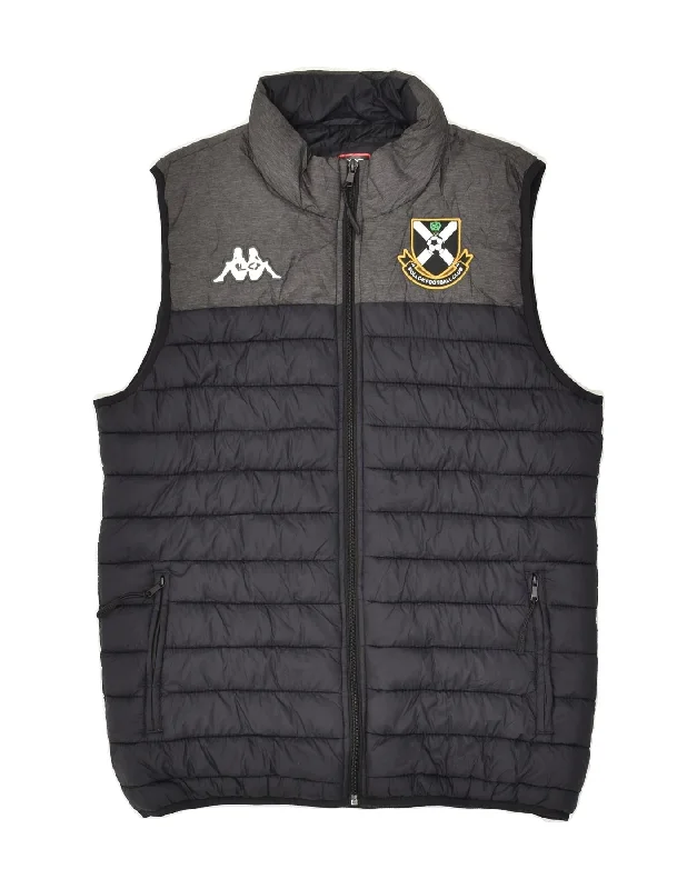 Men's Coats for Casual WearKAPPA Mens Padded Gilet UK 38 Medium Black Colourblock Polyamide