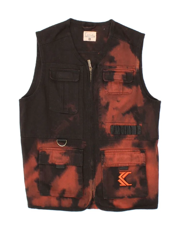 Men's Coats for Snowy WeatherKARL KANI Mens Utility Gilet UK 34 XS Black Tie Dye Cotton Men's Coats for Snowy WeatherKARL KANI Mens Utility Gilet UK 34 XS Black Tie Dye Cotton