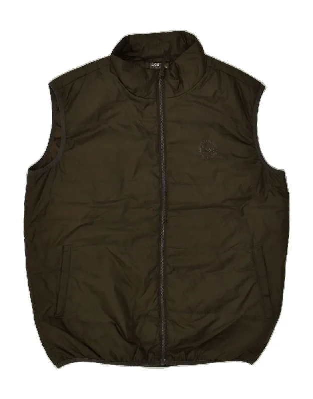 Men's Coats with Vintage StyleLEE Mens Padded Gilet UK 44 2XL Green Polyester
