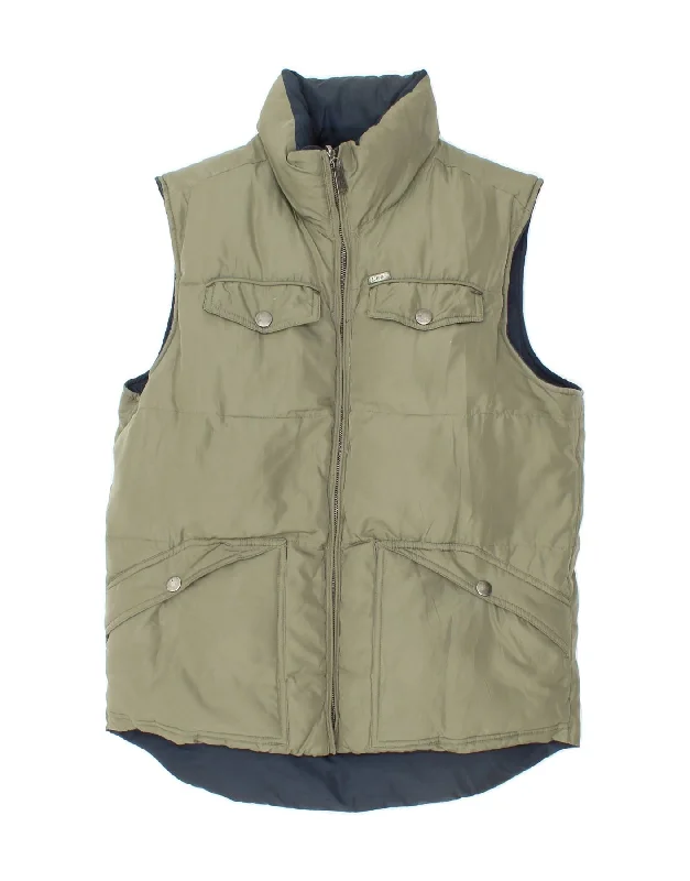 Men's Coats for LayeringLEE Mens Reversible Padded Gilet UK 36 Small Khaki Polyester Men's Coats for LayeringLEE Mens Reversible Padded Gilet UK 36 Small Khaki Polyester