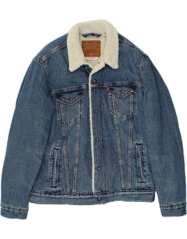 Men's Coats with Removable LiningsLEVI'S Mens Denim Sherpa Jacket UK 40 Large Blue Polyester Men's Coats with Removable LiningsLEVI'S Mens Denim Sherpa Jacket UK 40 Large Blue Polyester