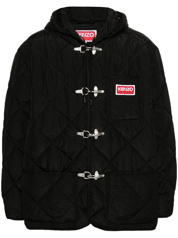 Men's Coats for Formal EventsLogo-Patch Hooded Padded Jacket