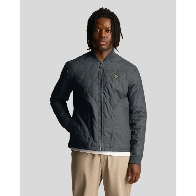 Men's Coats Made in ItalyLyle & Scott Branded Navy Blue Short Lightweight Jacket