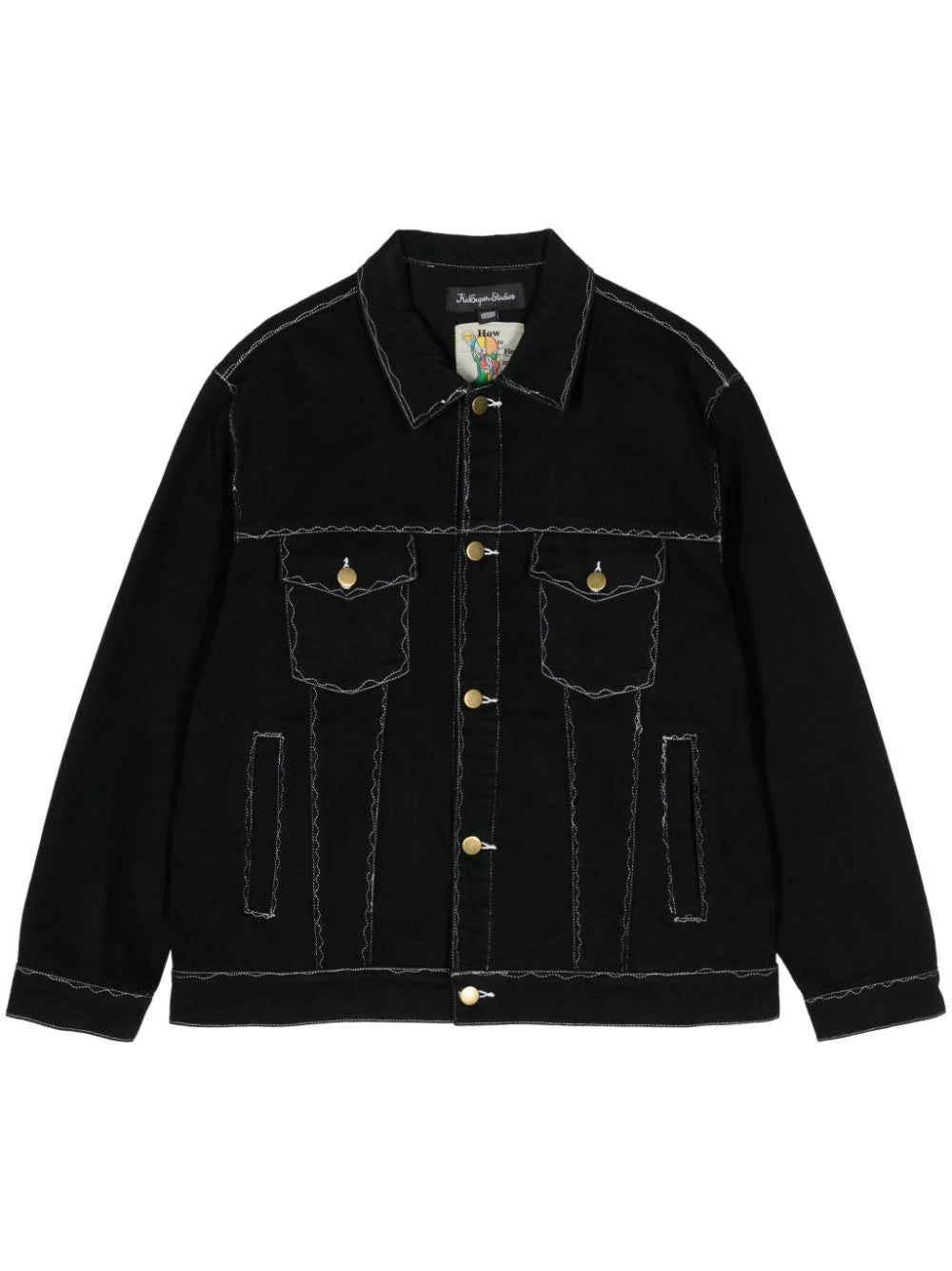 Warm Men's Down JacketsMessy Stitched Denim Jacket