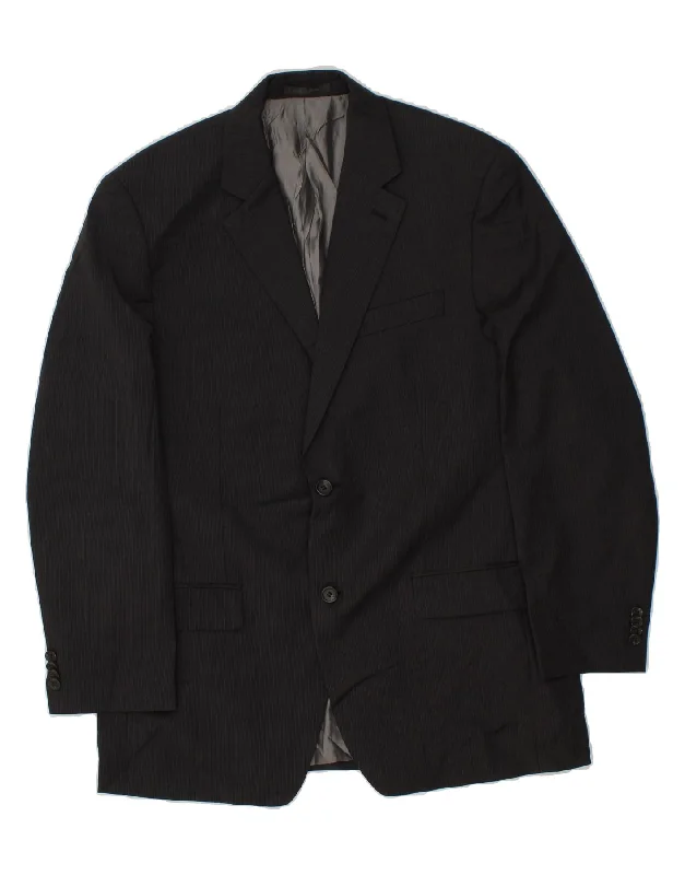 Men's Coats with Convertible CollarsMICHAEL KORS Mens 2 Button Blazer Jacket UK 40 Large Black Pinstripe Wool Men's Coats with Convertible CollarsMICHAEL KORS Mens 2 Button Blazer Jacket UK 40 Large Black Pinstripe Wool
