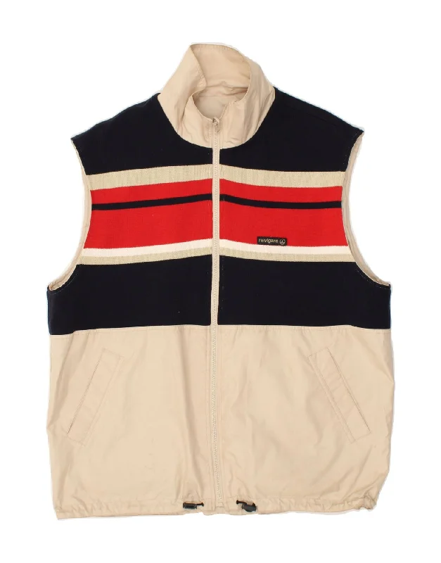 Men's Coats with Quilted LiningNAVIGARE Mens Reversible Gilet UK 42 XL Beige Striped Men's Coats with Quilted LiningNAVIGARE Mens Reversible Gilet UK 42 XL Beige Striped