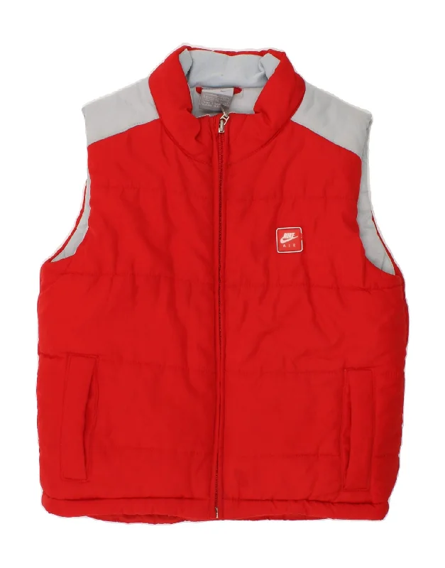 Men's Coats for WorkNIKE Boys Padded Gilet 8-9 Years Small Red Colourblock Polyester Men's Coats for WorkNIKE Boys Padded Gilet 8-9 Years Small Red Colourblock Polyester
