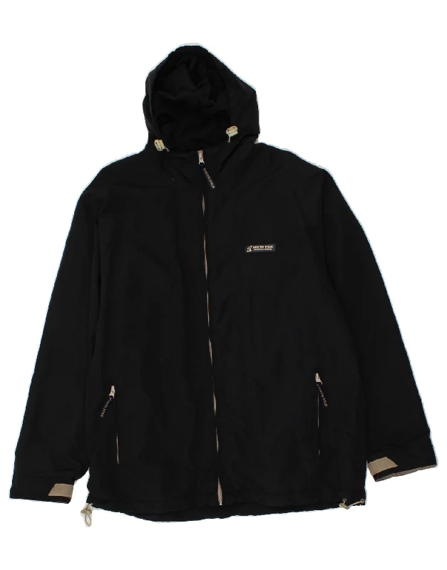 Men's Coats with Snap ButtonsNORTH POLE Mens Hooded Rain Jacket UK 40 Large Black Nylon