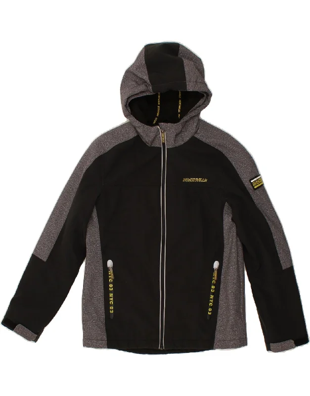 Men's Coats for Mild WeatherNORTHVILLE Boys Hooded Windbreaker Jacket 12-13 Years Black Colourblock Men's Coats for Mild WeatherNORTHVILLE Boys Hooded Windbreaker Jacket 12-13 Years Black Colourblock