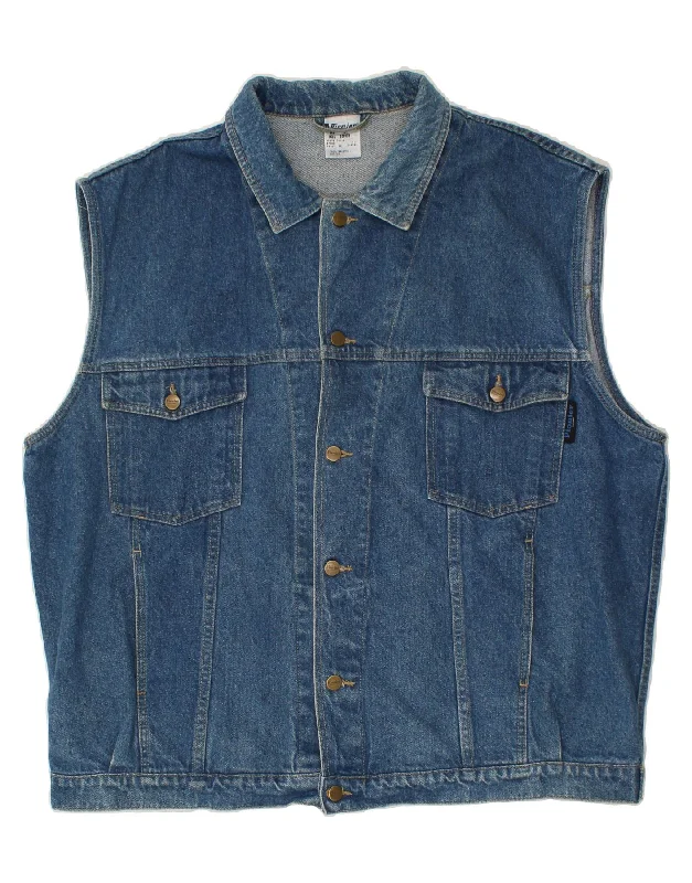 Cool Men's Pea CoatsPIONEER Mens Denim Gilet UK 44 2XL Blue Cotton
