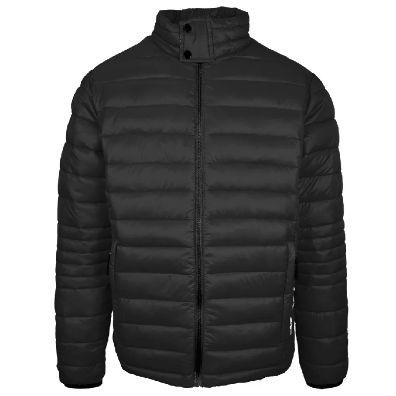 Men's Coats with Contrast StitchingPlein Sport Plain Padded Black Jacket