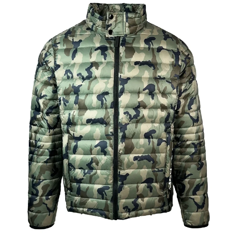 Men's Coats for Outdoor ActivitiesPlein Sport Plain Padded Camo Green Jacket