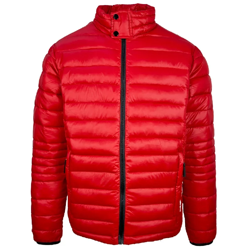 Casual Men's Bomber JacketsPlein Sport Plain Padded Red Jacket