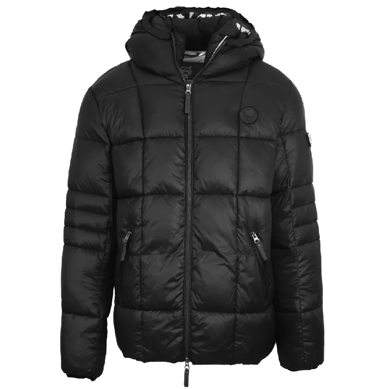 Men's Coats for AutumnPlein Sport Small Circle Logo Quilted Black Jacket