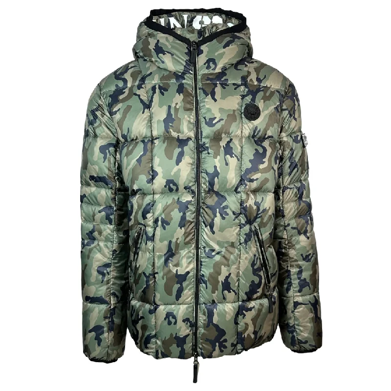 Men's Coats with Magnetic ClosuresPlein Sport Small Circle Logo Quilted Camo Green Jacket Men's Coats with Magnetic ClosuresPlein Sport Small Circle Logo Quilted Camo Green Jacket