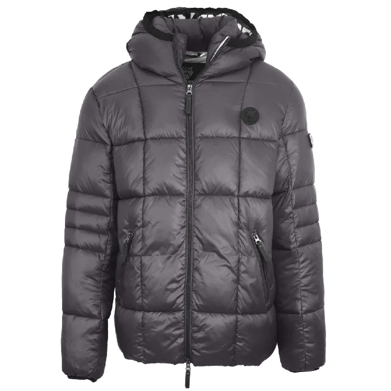 Men's Coats with Quilted LiningPlein Sport Small Circle Logo Quilted Grey Jacket