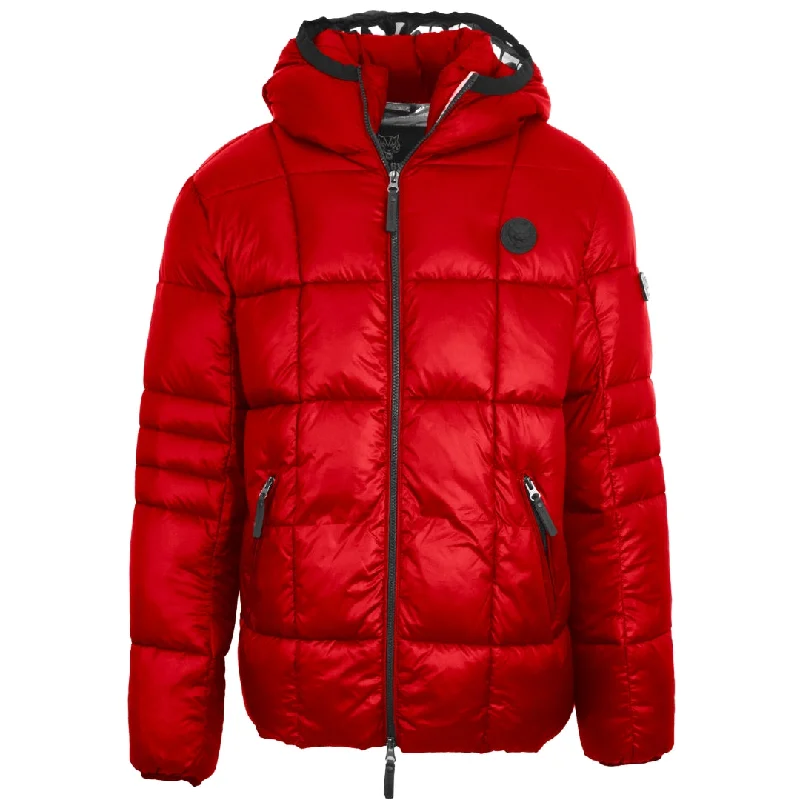 Men's Coats for SkiingPlein Sport Small Circle Logo Quilted Red Jacket