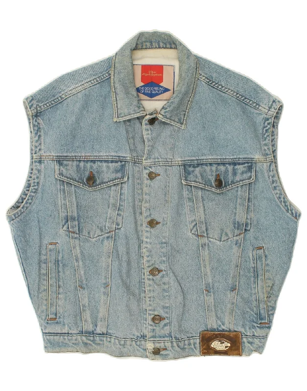Men's Coats with Down InsulationPOP 84 Mens Denim Gilet UK 40 Large Blue
