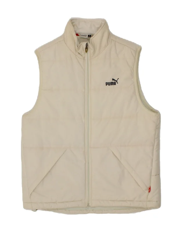 Versatile Men's Pea CoatsPUMA Mens Padded Gilet UK 36 Small Off White Polyester