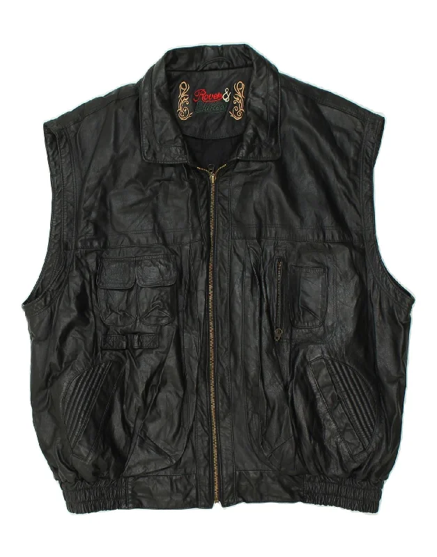 Men's Coats with Multi-Pocket DesignROVER&LAKES Mens Leather Gilet UK 44 2XL Black Leather Men's Coats with Multi-Pocket DesignROVER&LAKES Mens Leather Gilet UK 44 2XL Black Leather