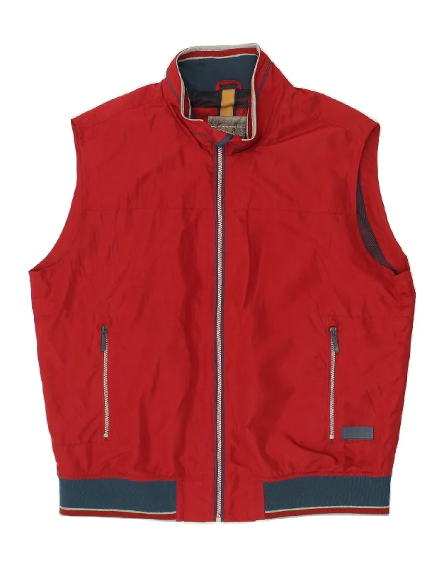 Fashionable Men's Denim JacketsSEA BARRIER Mens Gilet UK 42 XL Red Polyester