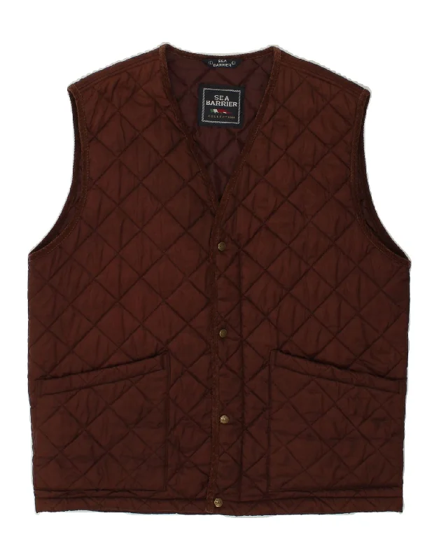 Men's Coats for Outdoor ActivitiesSEA BARRIER Mens Quilted Gilet UK 40 Large Brown Polyester Men's Coats for Outdoor ActivitiesSEA BARRIER Mens Quilted Gilet UK 40 Large Brown Polyester