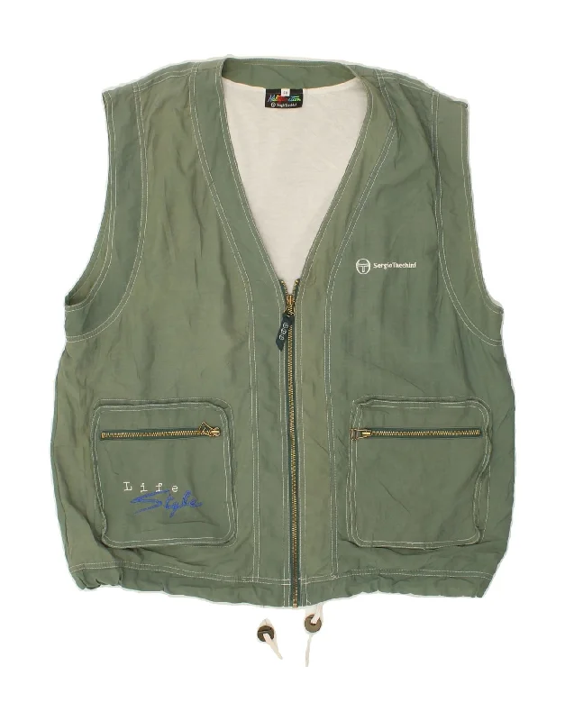 Men's Coats for LayeringSERGIO TACCHINI Mens Utility Gilet IT 50 Large Green Cotton